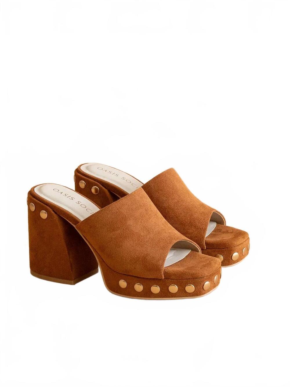 NEW SHU SHOP women's oasis society leona studded platform in brown